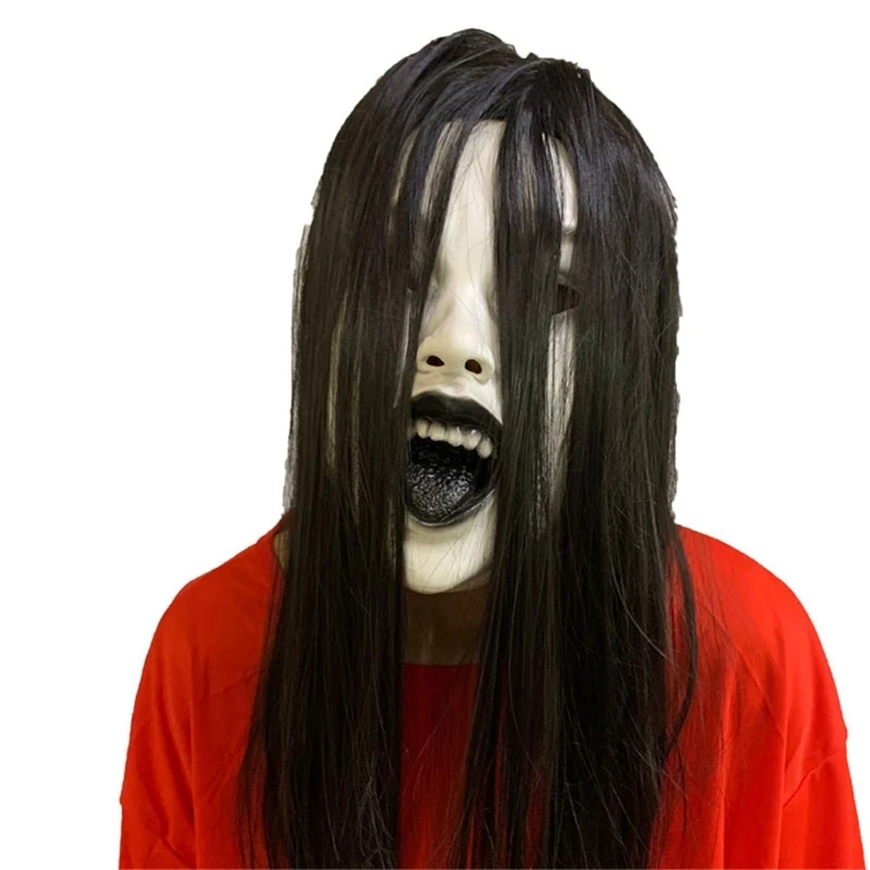 

634C Woman Headgear Long Hair Halloween Party Cosplays Costume Creepier Headwear Prop