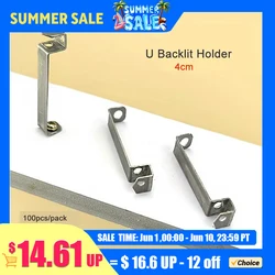 ​201 Stainless Steel U-Backlight Lamp Holder, For LED Light-Emitting Sign Installation, 100 PCS/Bag