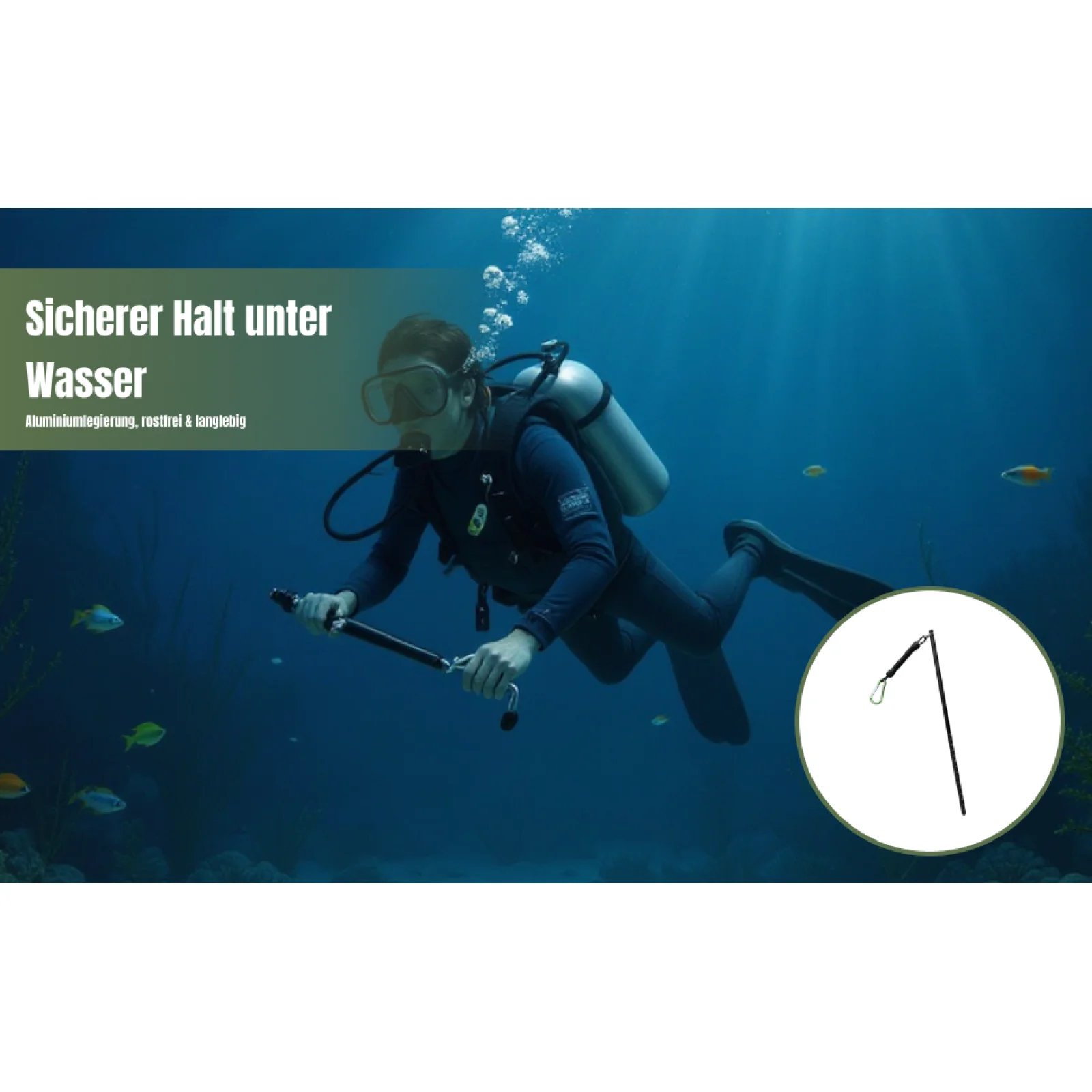 Diving Pointer Stick Lobster Tickle Stick with Measurement Scale Noise Maker for Scuba Diving Adventures