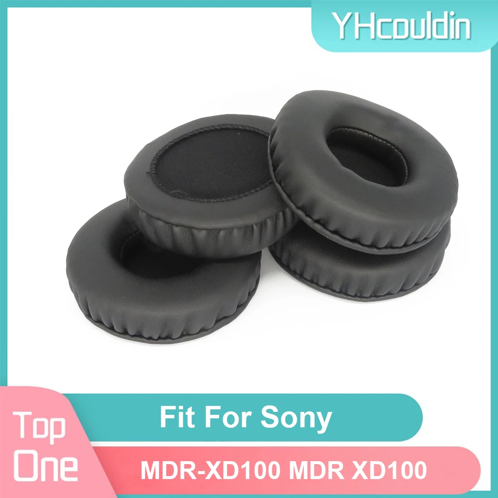 แผ่นรองหูฟังสำหรับ Sony MDR-XD100 MDR XD100หูฟัง Earcushions PU นุ่มแผ่นโฟมแผ่นรองหูฟังสีดำ