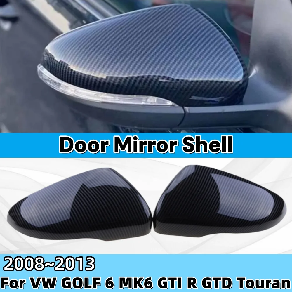 

Door Mirror Cover Cap Accessories 5K0857537 5K0857538 For VW GOLF 6 MK6 GTI R GTD 2008-2013 Touran Decoration Black Carbon