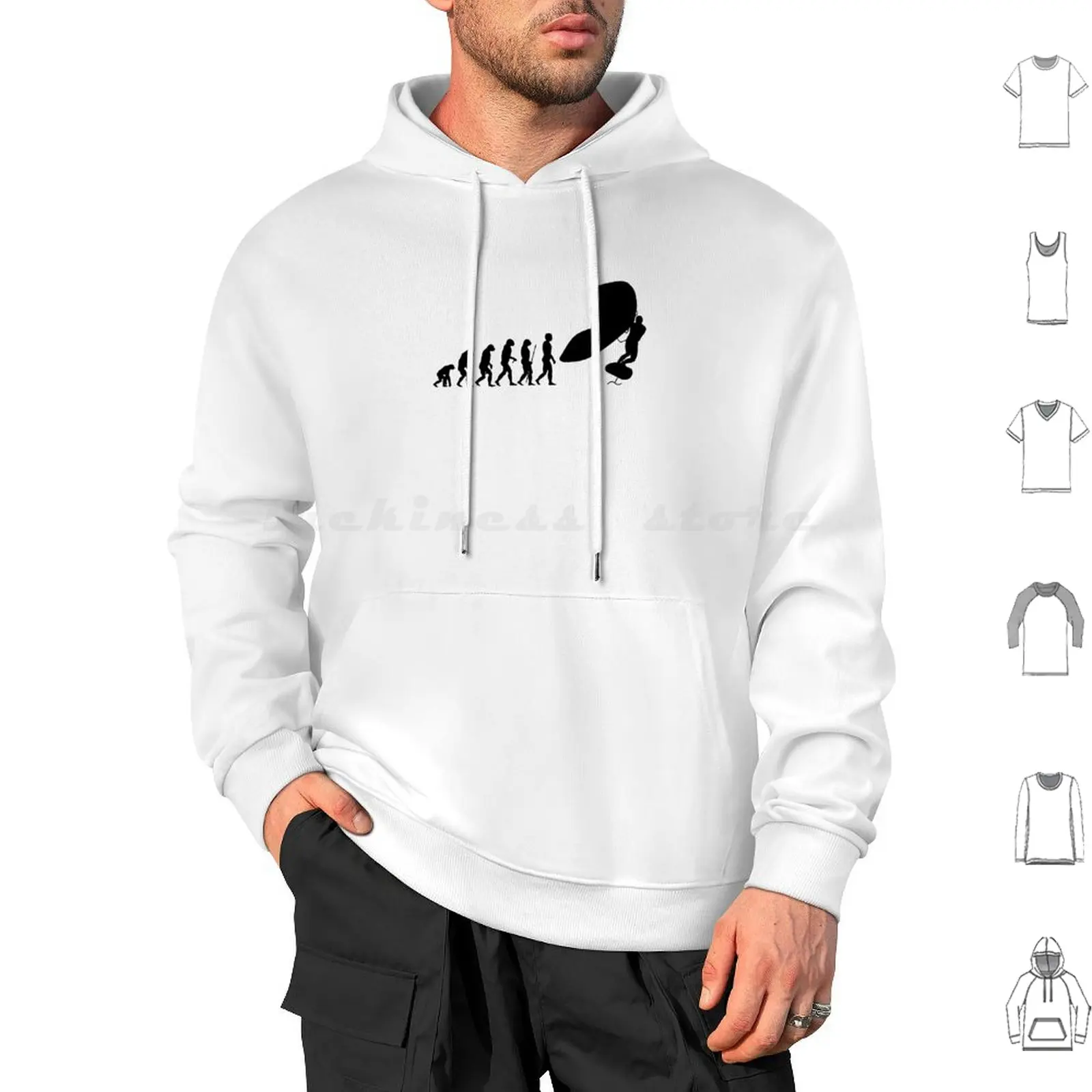 Surfing With Foilwing Evolution Hoodie cotton Long Sleeve Wing Surfer Foil Wing Foilwing Surf Foiling Surf Foil Hydrofoil