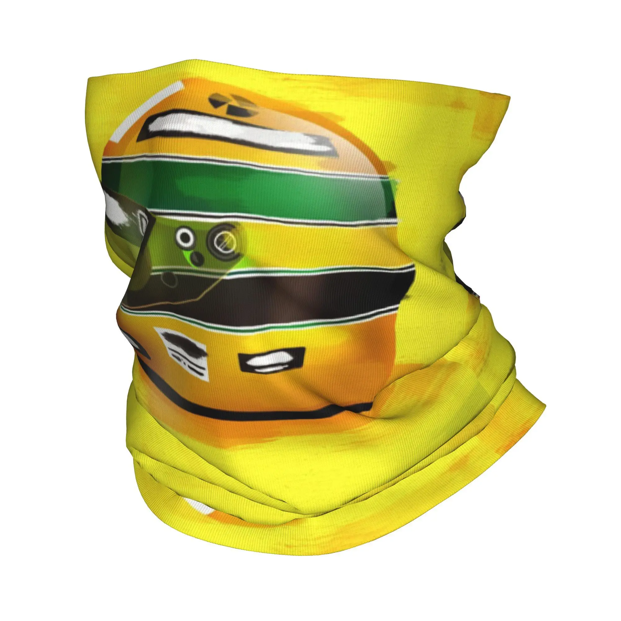 Custom Yellow Helmet Ayrton Senna Bandana Neck Gaiter for Hiking Cycling Women Men Wrap Scarf  Headband Warmer