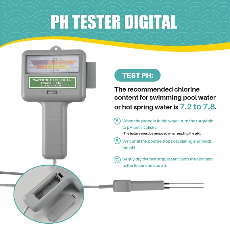 Water PH Chlorine Tester Swimming Pool Quality Spa Level Meter Analysis Measurement Monitor  Check Test Kit