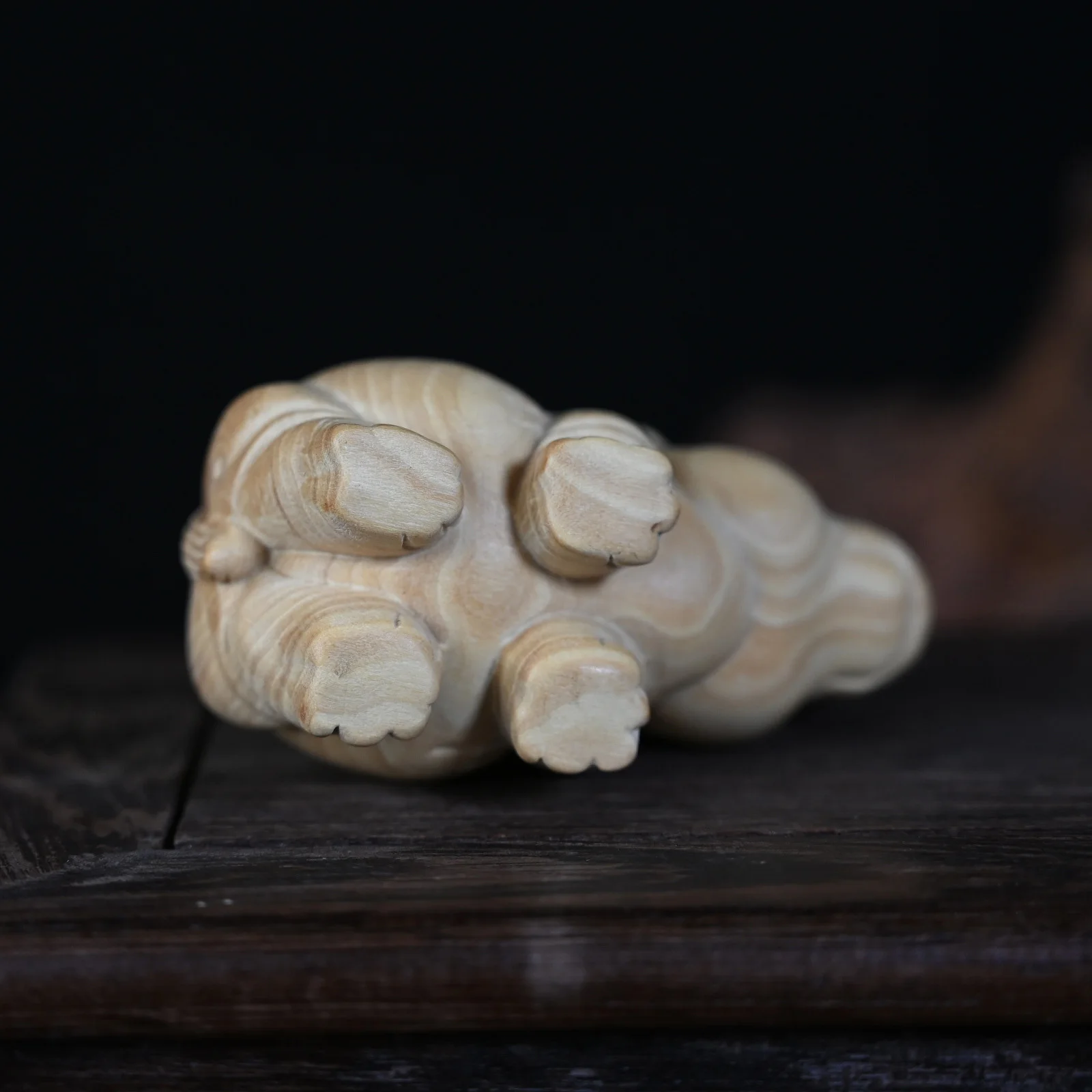 

Boxwood Rhino Hand Carved Wooden Desktop Decoration Tea Pet Retro Animal Craft Cabinet Decor Handle Plaything Wood Decors