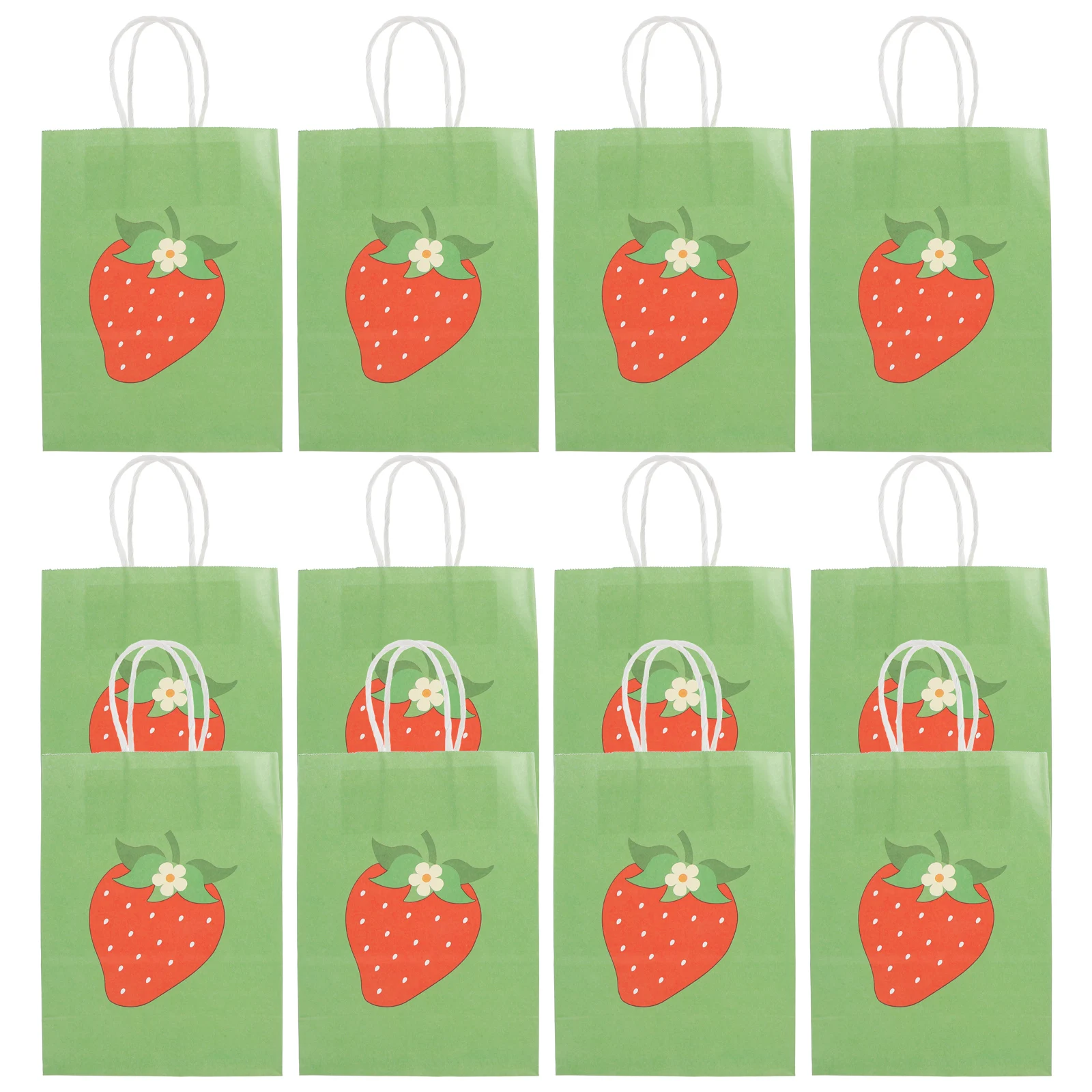 

12pcs Gift Paper Snacks Fruit Theme Party Favors Strawberries Berry Decorations Strawberry Print Treat Bags Candy Bags Birthday
