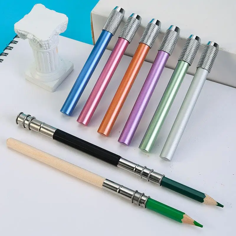 Extended Pencil Extension Pole Double End Art Supplies Metal Color Pole Extender Pen Case