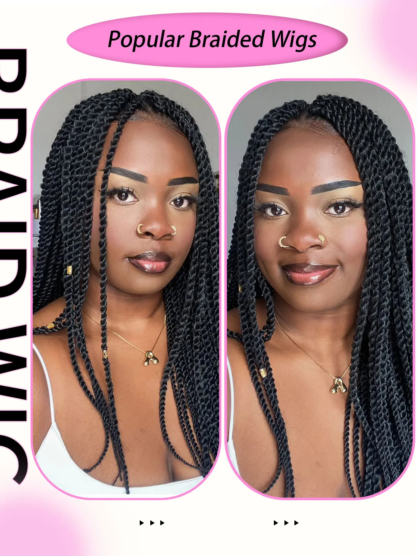 Senegalese Synthetic Braided Wig Full Lace Wigs Knotless Box Braids For Black Women 36 Inches Twists Braids Wigs With Baby Hair