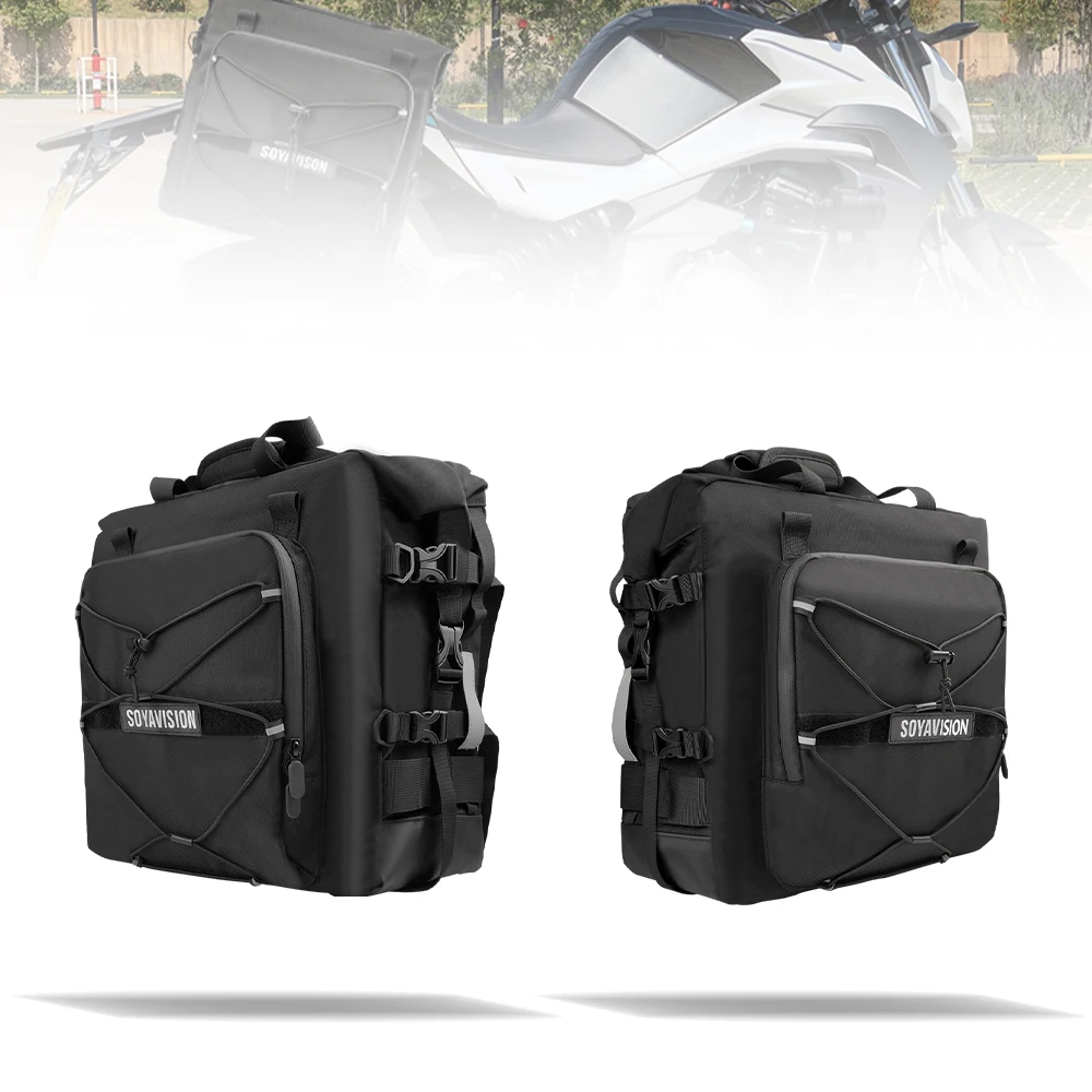 

Black Motorcycle SaddleBag 20L-30L Side Pannier Bag With Waterproof Inner Bag For BMW R1200GS F850GS ADV Suzuki Moto Luggage