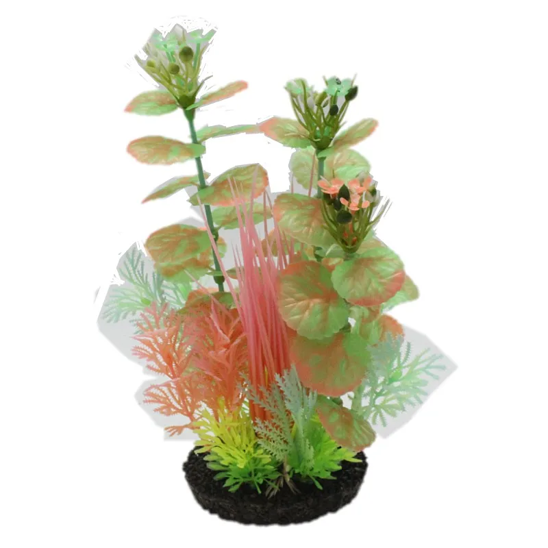 

*Pink plastic grass fish tank landscaping aquarium decoration simulation luminous water grass tank setting