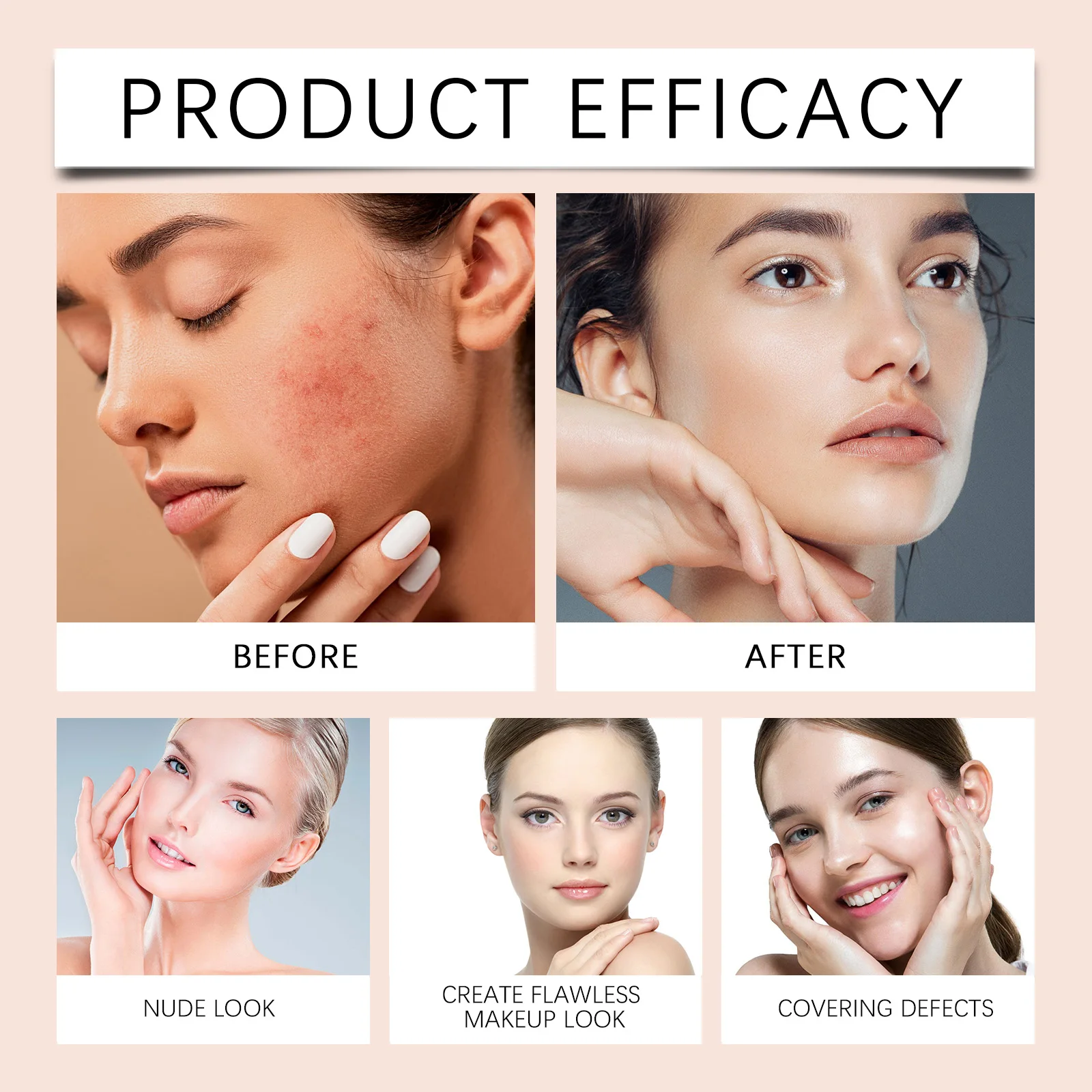 كريم أساس EELHOE BB كريم أساس للوجه خافي عيوب مسام حب الشباب وتغطية العيوب وترطيب كتلة الشمس وتفتيح لون البشرة