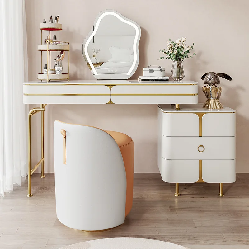 Bedroom furniture light extravagant dresser storage cabinet bedroom simple modern dresser telescopic dressing table