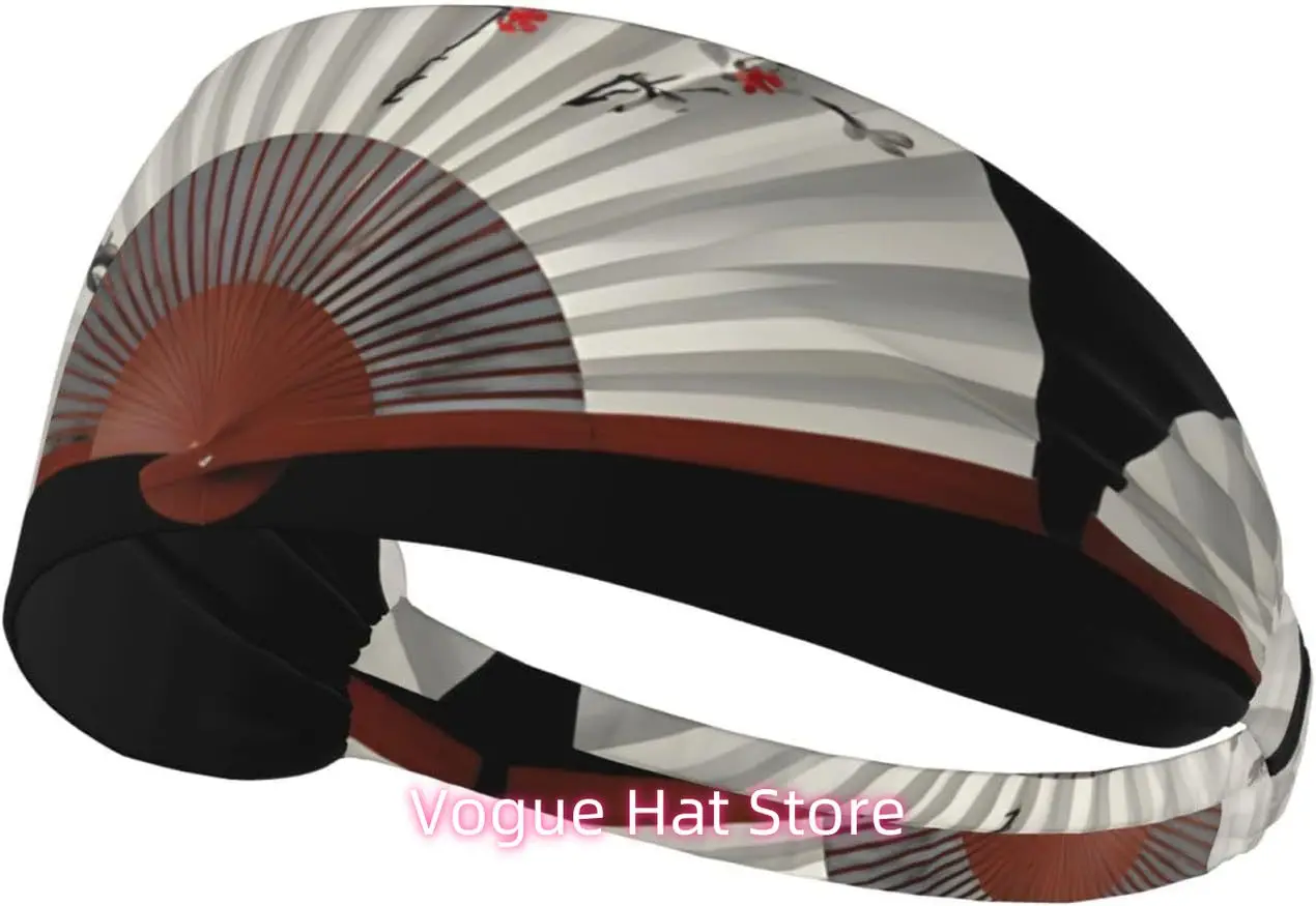

Elastic Exercise Headband - Soft and Breathable Headband for Running, Cycling, Yoga, and More Chinese Fan Printed