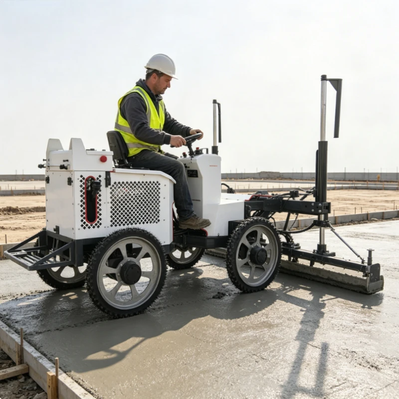Laser Concrete Leveling Machine Concrete Laser Screed Two Wheels Walk Behind High Precision Concrete Surface Machine