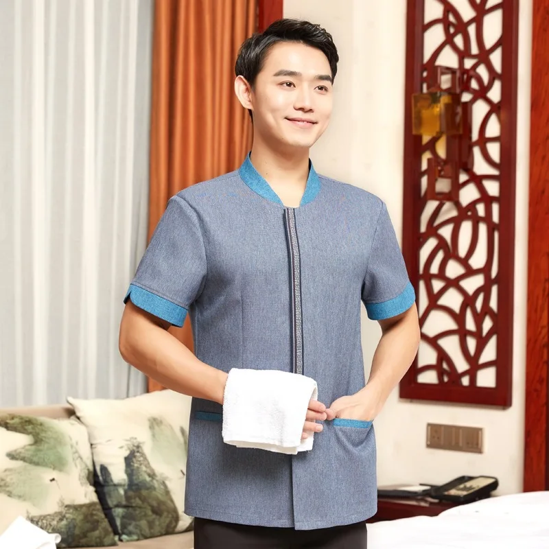 Cleaning Work Uniform for Women Hotel Room Cleaning Aunt Property Cleaning Uniform Short Sleeve LinenPAHotel Housekeeping Unifor