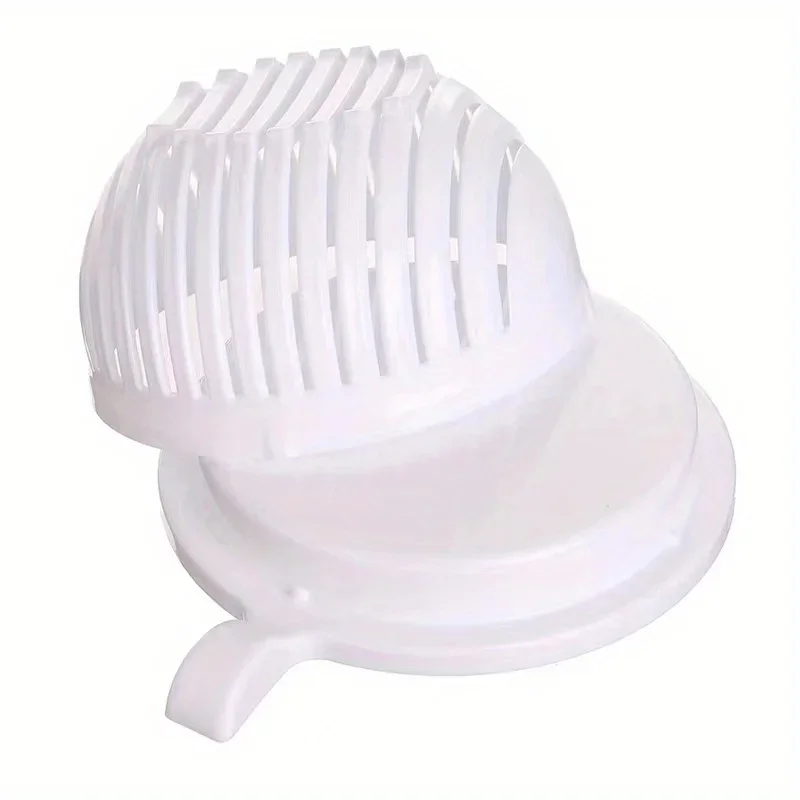 Plastic Salad Cutter Bowl - Quick Vegetable and Fruit Slicer, Chopper, and Divider - Perfect for Salads, Snacks,