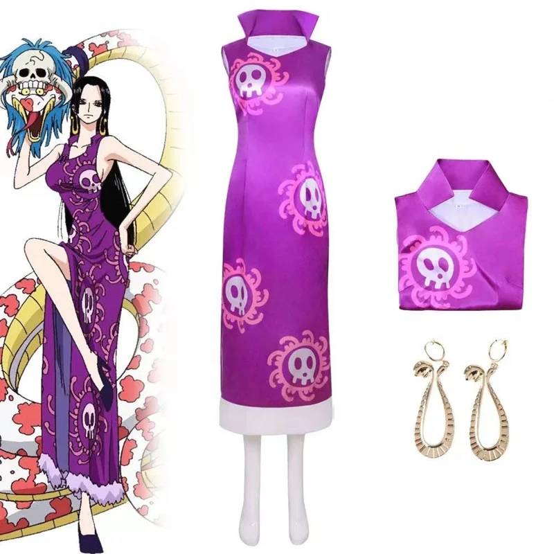 Disfraz de Anime Boa Hancock, Vestido de disfraces de Halloween para mujer, Vestido, ropa de juego de rol, traje, uniforme de fiesta