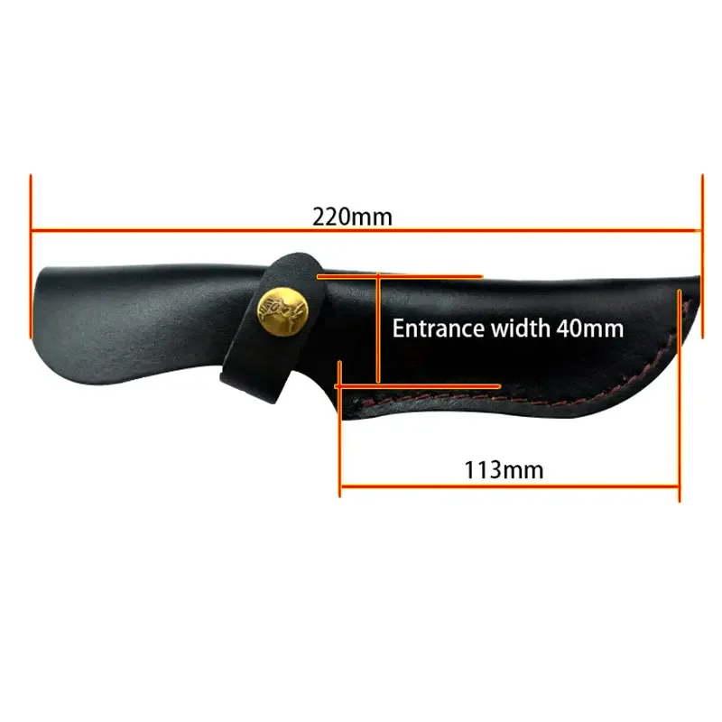 Swayboo, 1 Uds., cuchillo negro fijo Universal, Funda de cuero, Material de piel de vaca, cuchillo de caza, accesorios de herramientas de transporte con hebilla