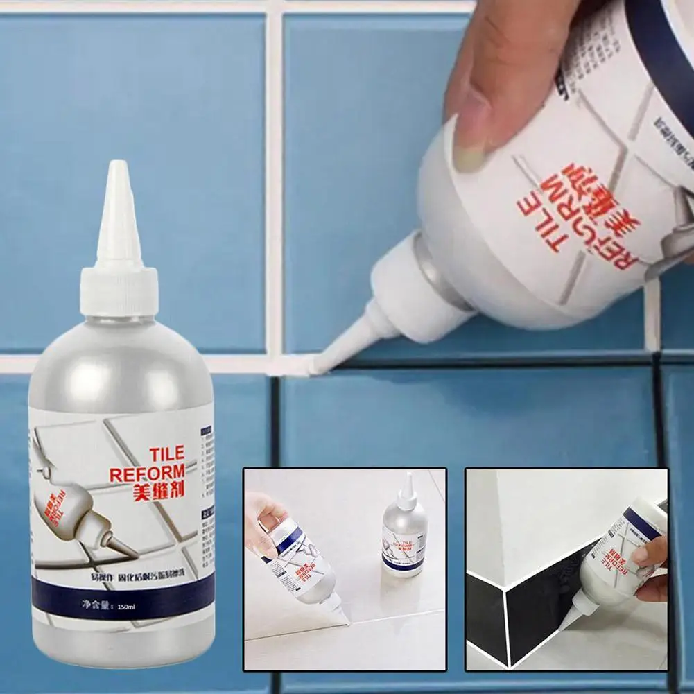 150ml White Ceramic Tile Joint Waterproof Bathroom Grout Repair Agent Wall Filler Fungi Mouldproof Cleaner Caulking Agent