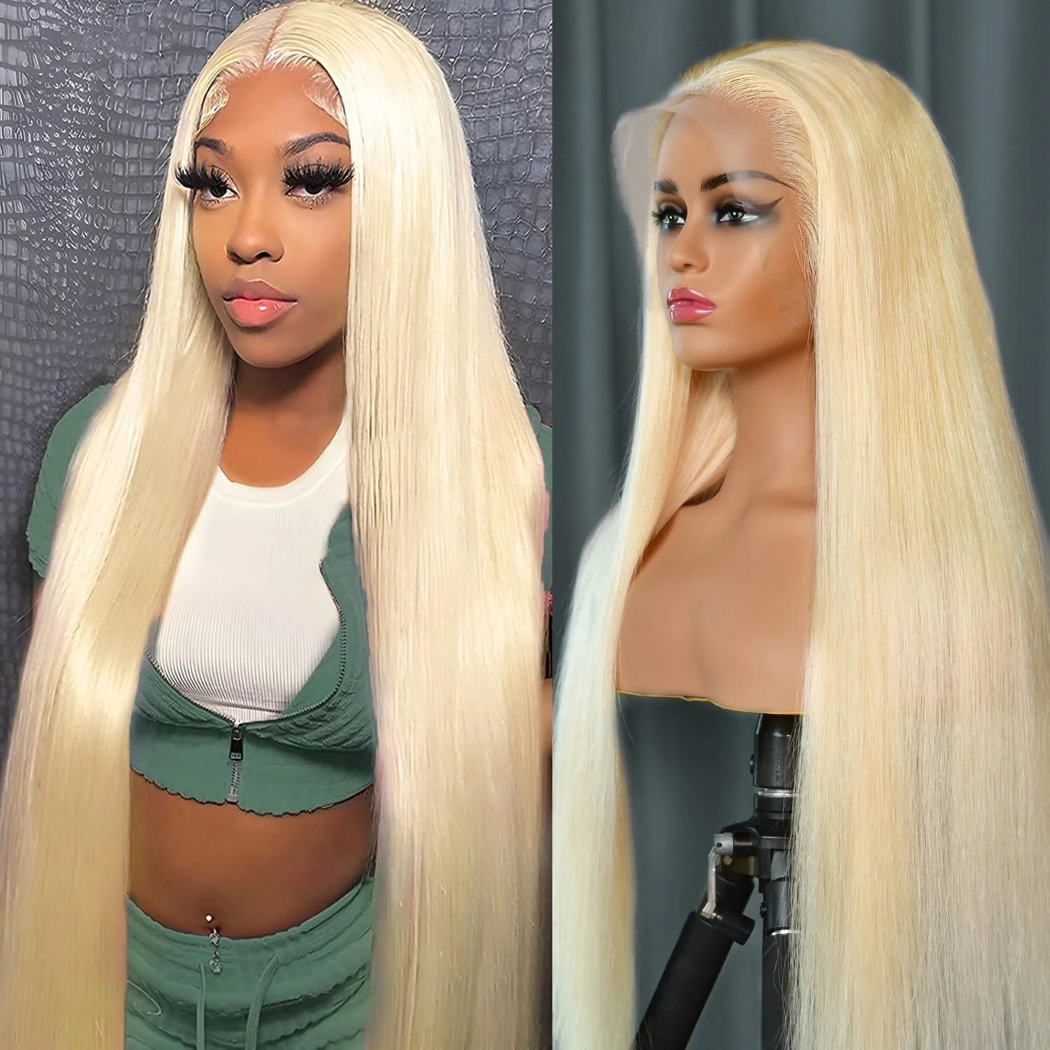 

36 Inch 613 Blonde 200% 13x6 HD Lace Front Wig Human Hair Straight Brazilian 13x4 Transparent Lace Human Hair Wigs For Women