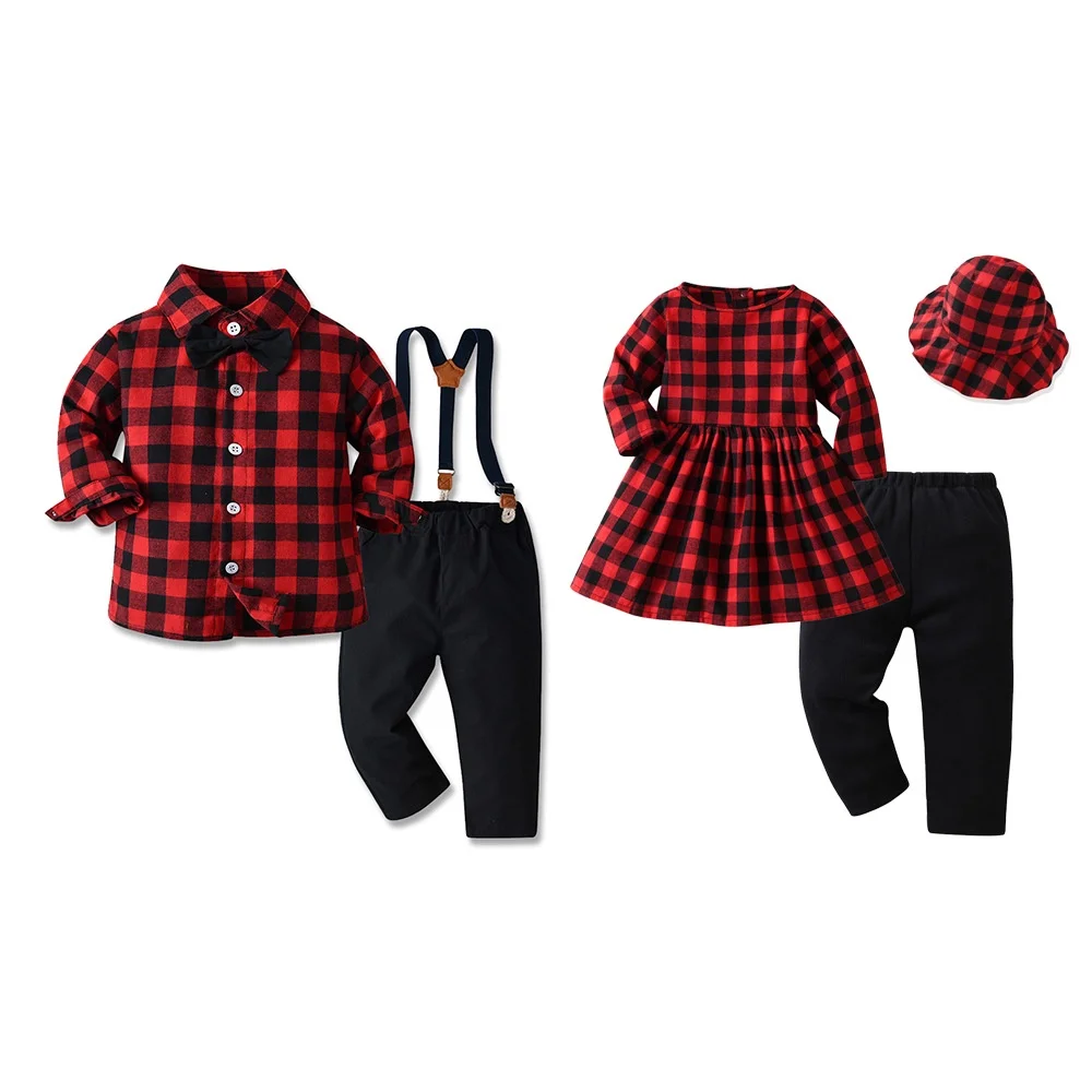 Toddler Baby Boy Christmas Outfit Brother and Sister Matching Clothes Gentleman Suits Wedding Birthday Twins Baby Clothes Set