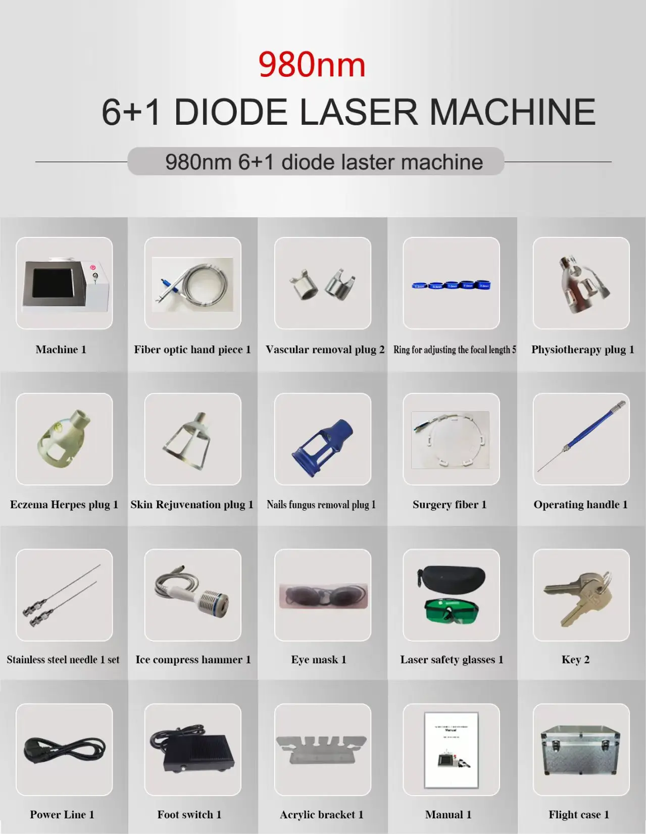 Portable 980nm 1470nm Diode Laser Machine for Beauty Endolaser Face Lift Fat Removal Salon Equipment