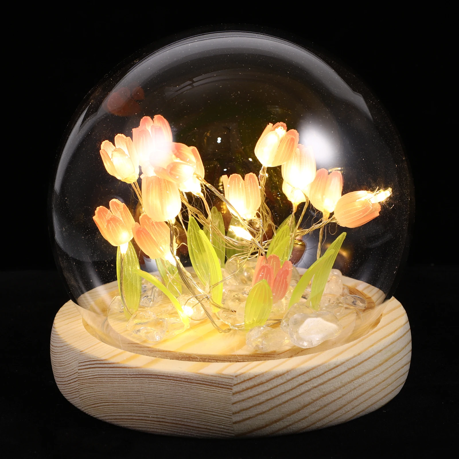 

Tulip Night Light Lamp DIY Decorative Plastic Warm Atmosphere Bedroom Bedside Gift Creative H made Lighting Kit