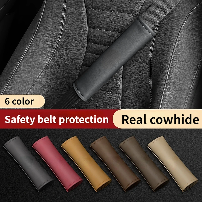 Car Accessories Seat Belt PU Leather Safety Belt Shoulder Cover Breathable Protection Seat Belt Padding Pad Auto Interior Access