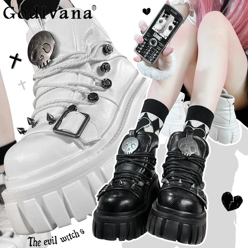 

Y2K Subculture Japanese Original Punk Style Thick-Soled Platform Shoes Sweet Cool Girl Casual Versatile Sneakers