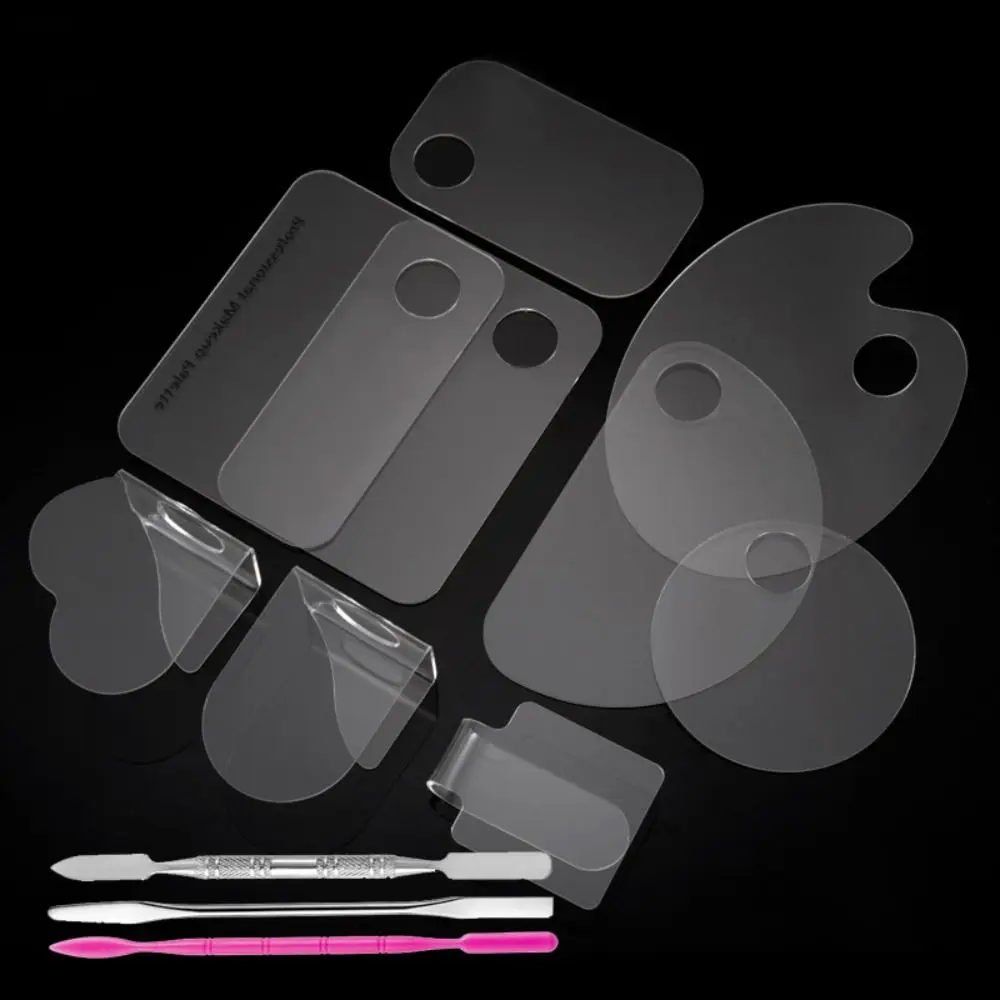 Cream Painting Plate witn Spatula Rod Nail Polish Mixed Nail Art Palette Foundation Mixing Tray Blending Plate Makeup Palette