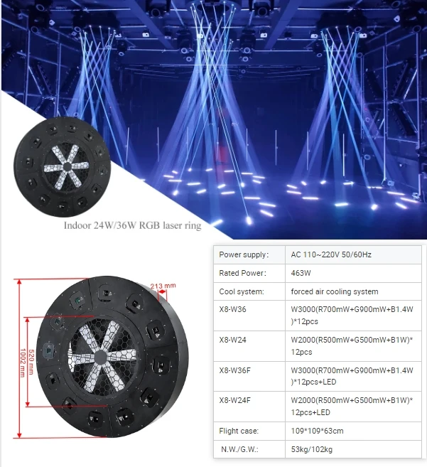 24W Or 26W Matrix RGB Laser Light With Fans LED Party Light Disco Stage Projector Laser Lights