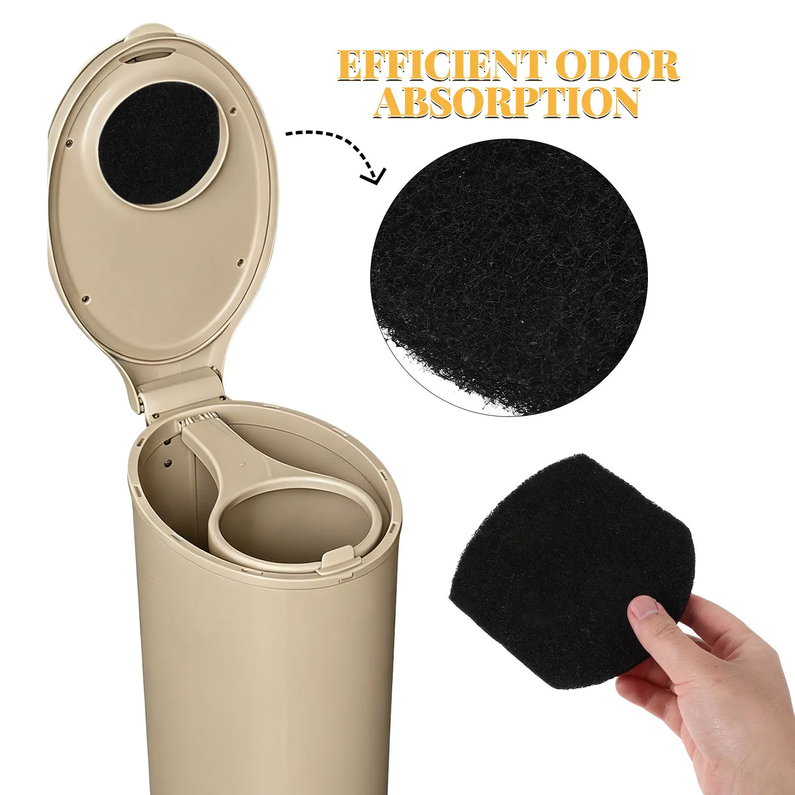 10Pcs Diaper Pail Deodorizer Refills Cotton Odor Absorber Pads 5.5x4.9in Universal Filter Replacement Nursery Odor Control