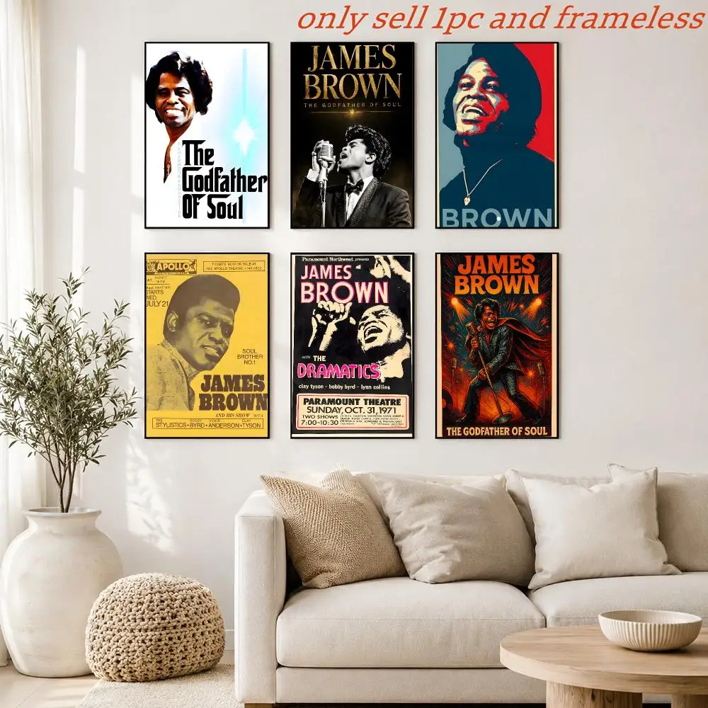 Godfather of Soul J-James Brown Poster Print Home Living Room Bedroom Entrance Bar Cafe Art Painting Decora