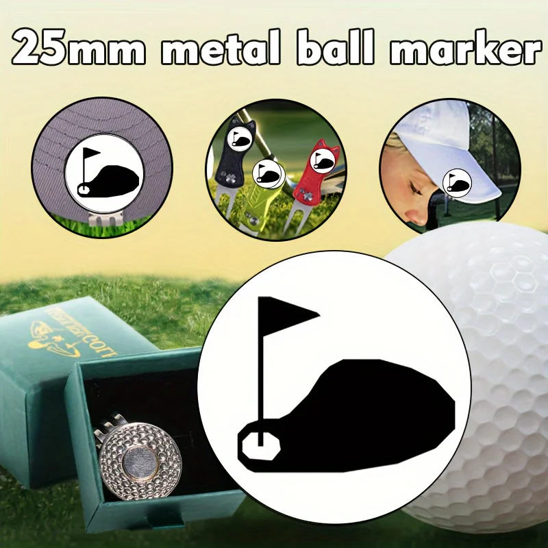 Juego de accesorios de marcador de pelota de golf para hombres y mujeres, accesorios de Golf, herramientas, regalos, regalos para hombres, 25mm