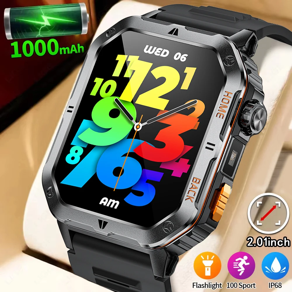 

FOR XIAOMI 1000MAH Super endurance Smartwatches Men GPS Track 2.01-inch HD Screen Compass BT Call Waterproof Sport Smart Watch