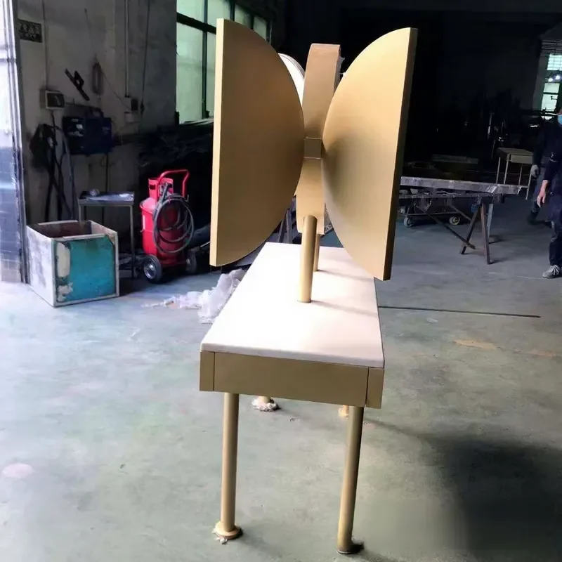 Modern Minimalist Stainless Steel Foldable Dressing Desk for Bedroom Model Six Thousand One Hundred Thirty-Five Ready for