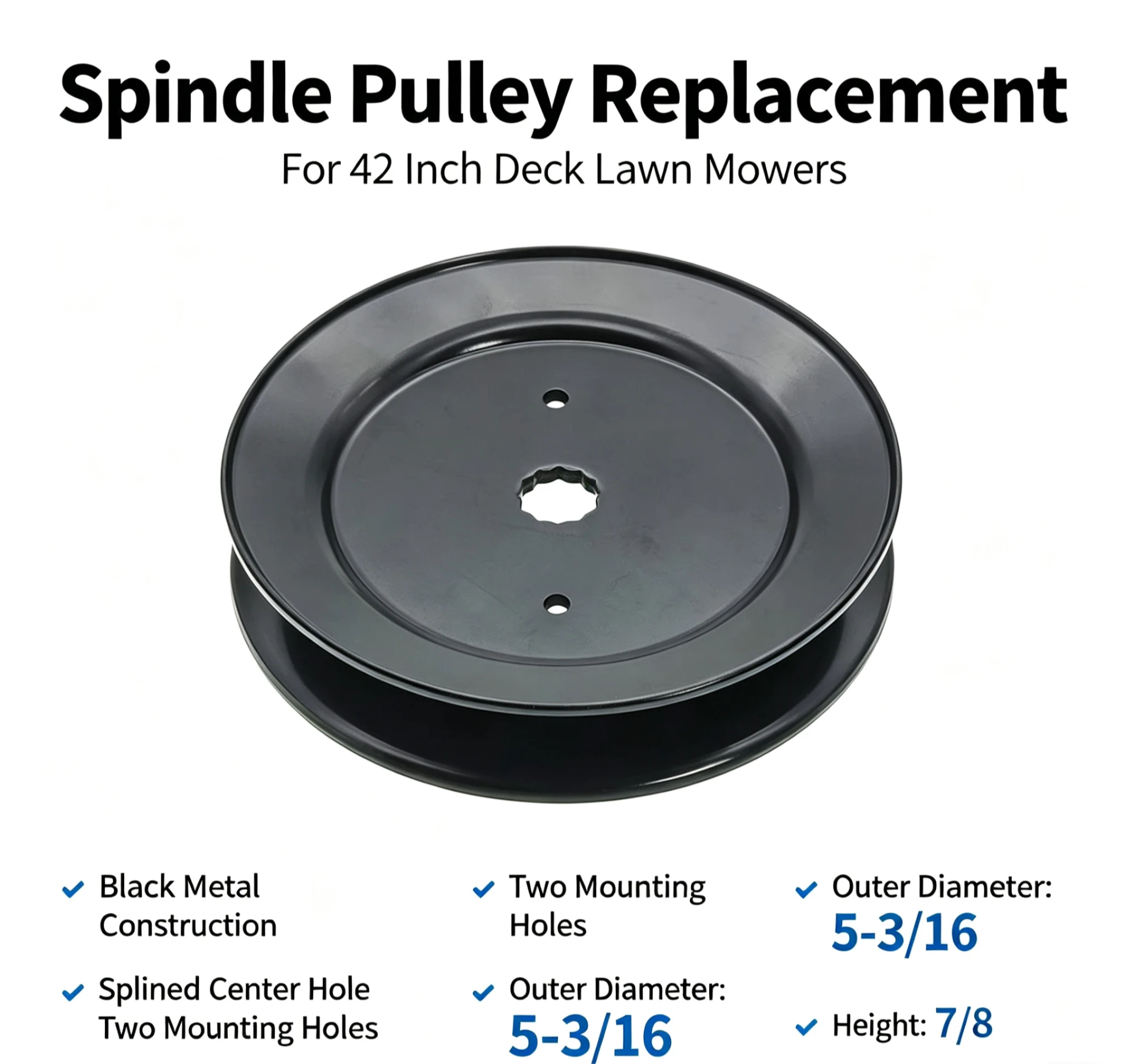 Maxpower 332512B Mower Pulley Single Slot Spindle Pulley Replaces Craftsman/Husqvarna/Poulan
