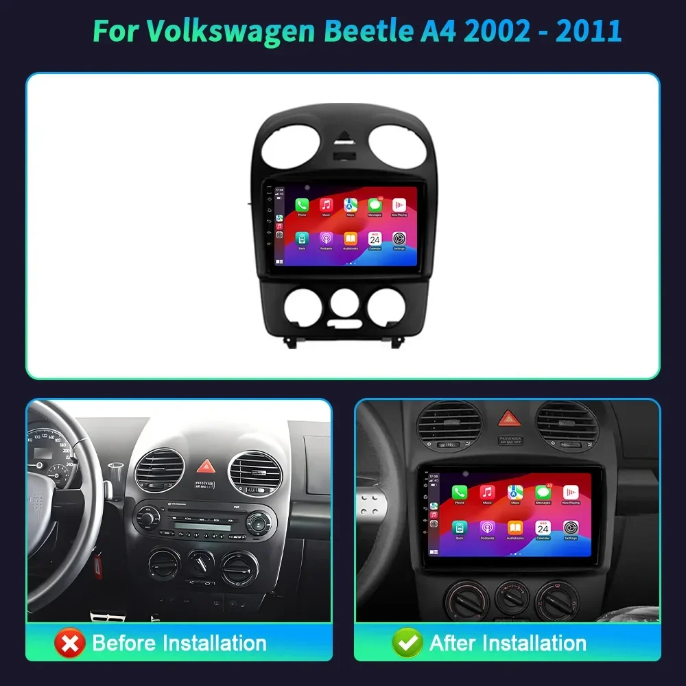 Android 14 Car Radio For Volkswagen Beetle A4 2002-2011 Navigation 4G GPS Multimedia Player Video Wireless Carplay Touch Screen