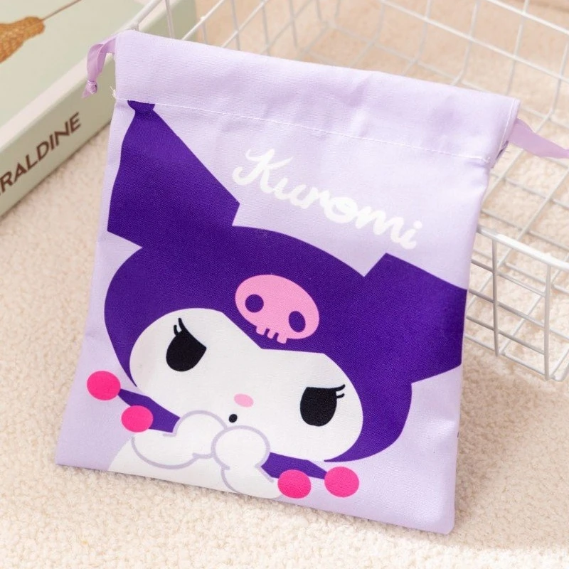 Cute Kuromi My Melody Cinnamoroll Hangyodon borsa con coulisse bella borsa per cosmetici Anime in stile giapponese portamonete ragazza