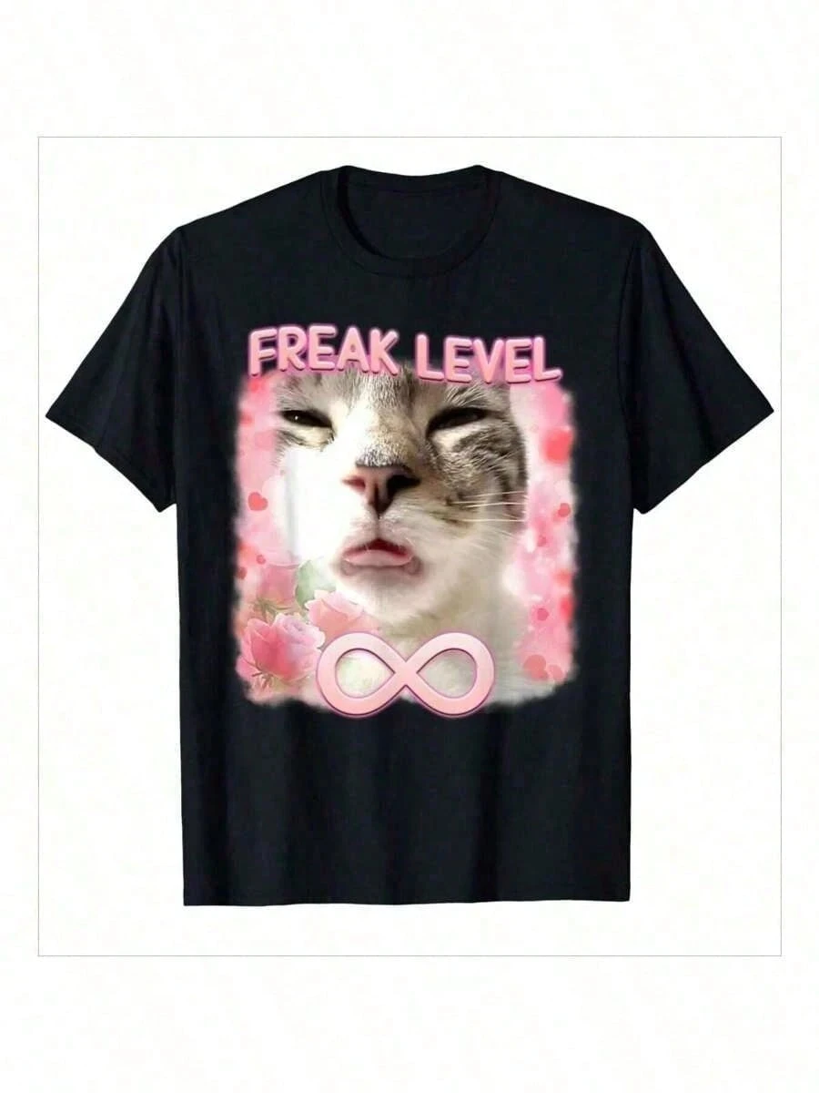 تي شيرت رجالي برسومات بأكمام قصيرة من Fun، تي شيرت كاجوال رائع كاجوال ممتع يرتدي حرفًا رائعًا مطبوعًا برقبة دائرية وأكمام قصيرة