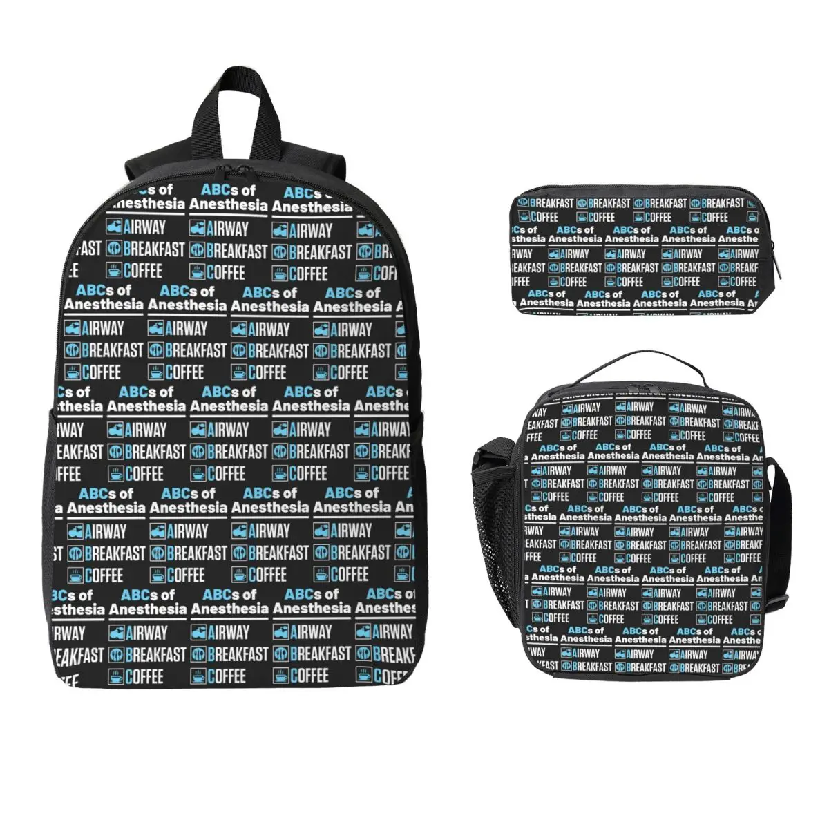 

Anesthesiologist Anesthesiology Doctor Nurse Backpack Student Boys Girls BookBag School Bag 3ps Insulated Lunch Bag Pencil Case