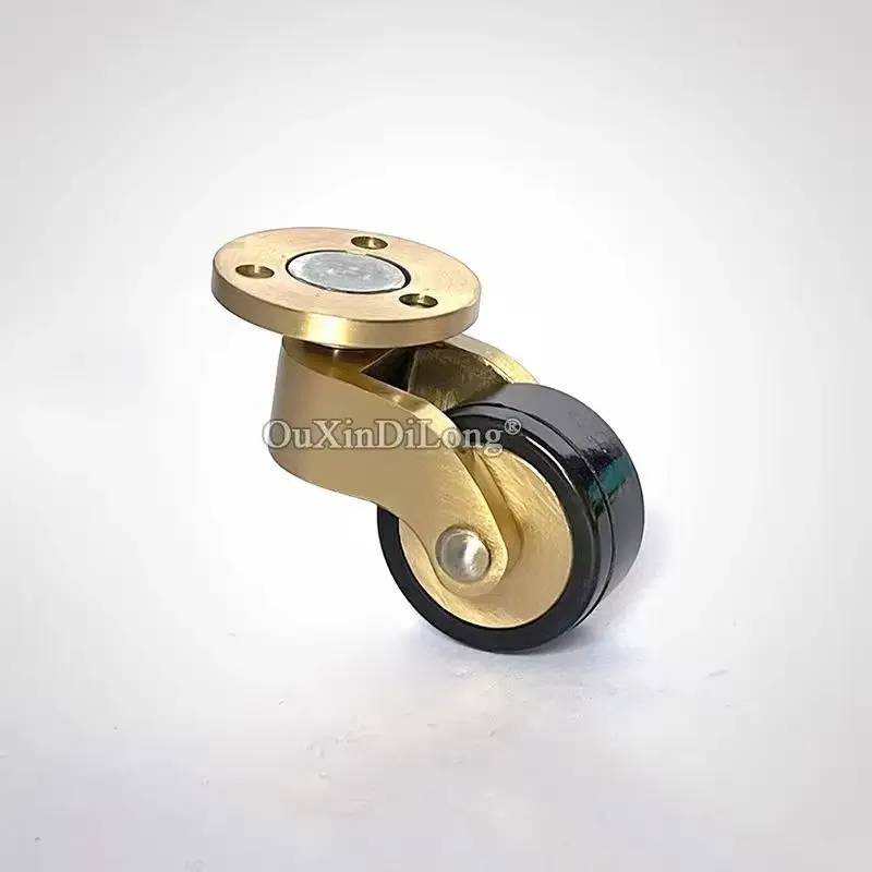 

Brand New 4PCS Brass/Brass+Rubber Furniture Casters Tea Table Chair Sofa Bar Feet Wheel Wear-resistant Furniture Rollers Pulleys