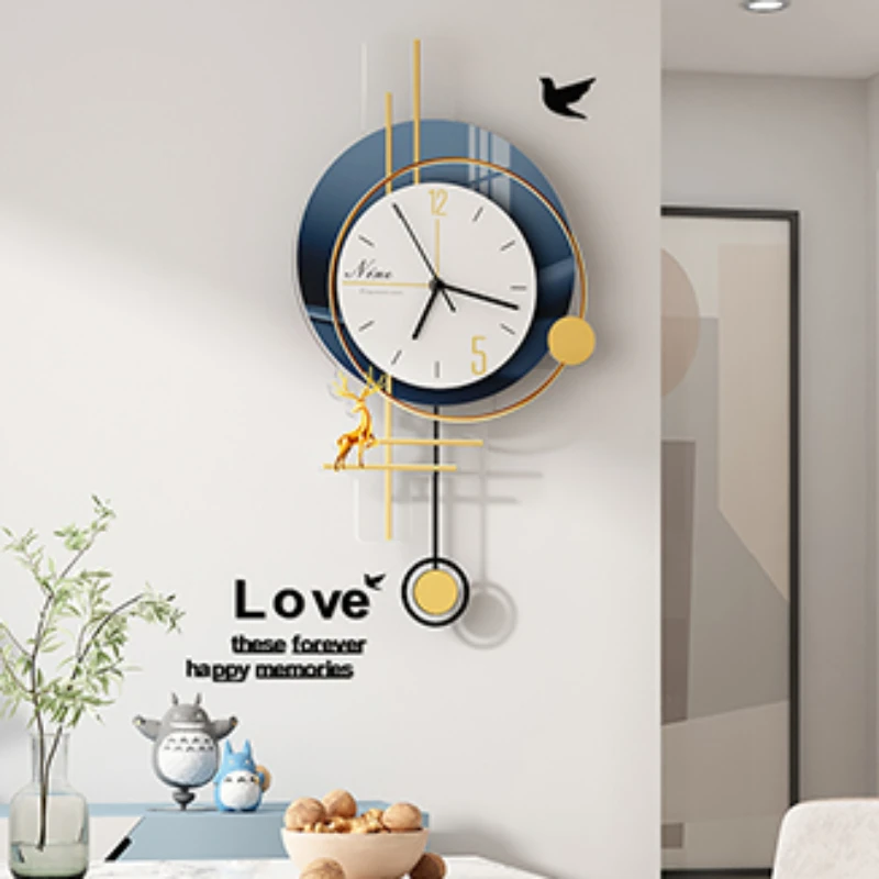 Nordic Aesthetic Wall Clocks Modern Living Room Minimalist Living Room Wall Clock Unique Luxury Decoration Clock Pendant