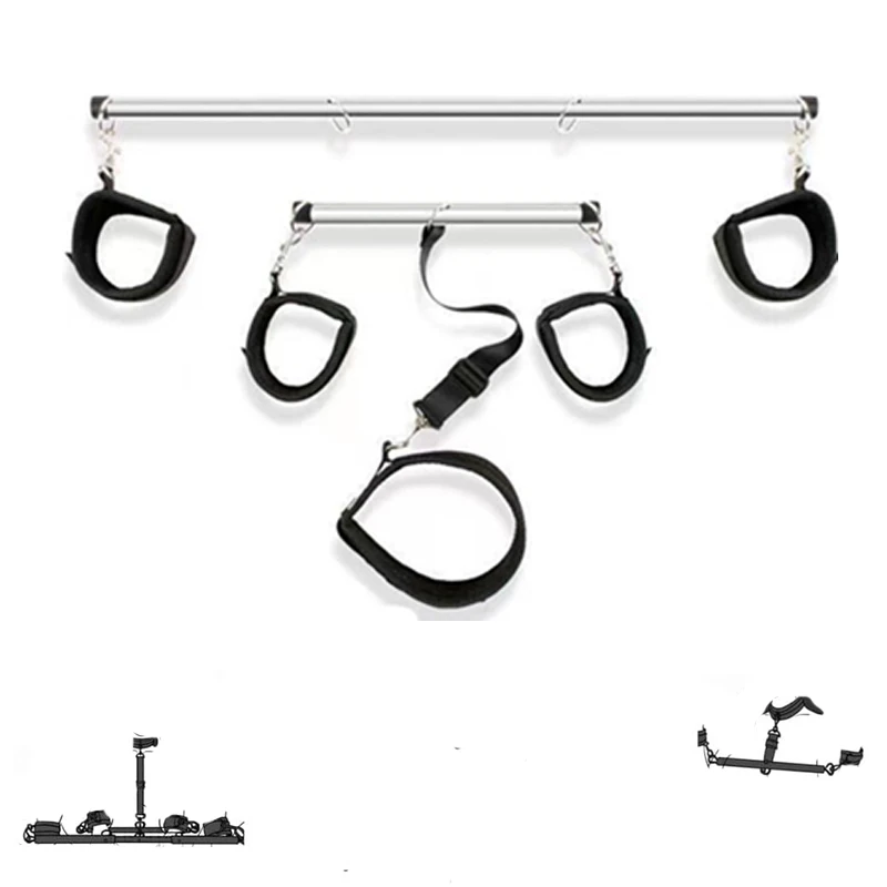 Sex Spreader บาร์ผู้ใหญ่ Handcuff BDSM ขา Restraint คอคอคู่ SM Slave เร้าอารมณ์เกมเหล็ก Bar Spreader เพศชุดของเล่น