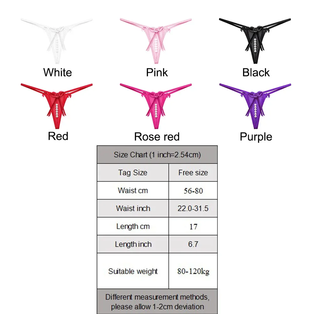 Womens See-through Thong Hollow Floral String Pearls Sexy Panties Erotic Lingerie Women\'s Pajamas Panties G-g-strings Thongs