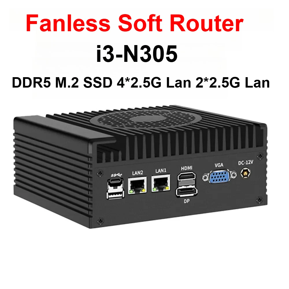 Безвентиляторный мини-ПК SZBOX Intel I3-N305 для фаервола, софт-роутера, PfSense, Windows 11, DDR5, NVME SSD, 2*Lan, OPNsense, сервер фаервола Безвентиляторный мини-ПК SZBOX Intel I3-N305 для фаервола, софт-роутера, PfSense, Windows 11, DDR5, NVME SSD, 2*Lan, OPNsense, сервер фаервола