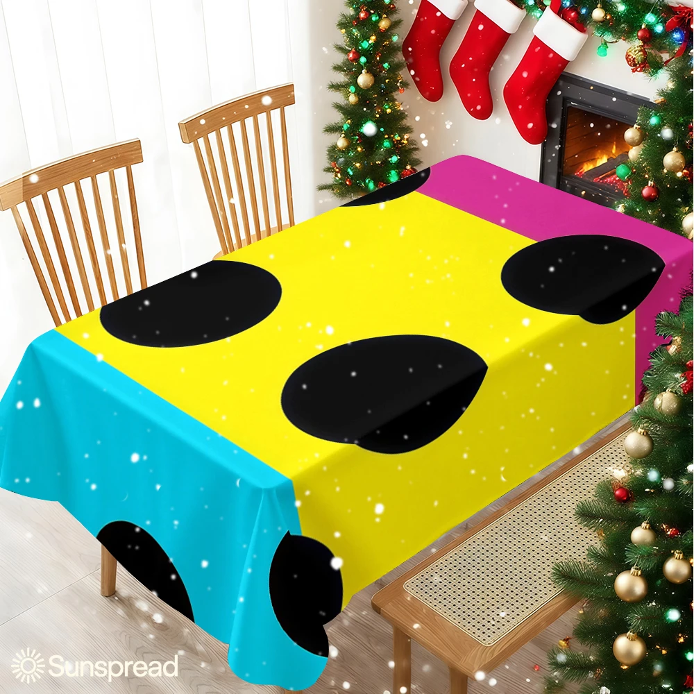 Color Polka Dot Vibrance Table Cloth Waterproof Tablecloth Spill Proof Table Cloth, Wipe Clean Table Cloth for Dining Camping