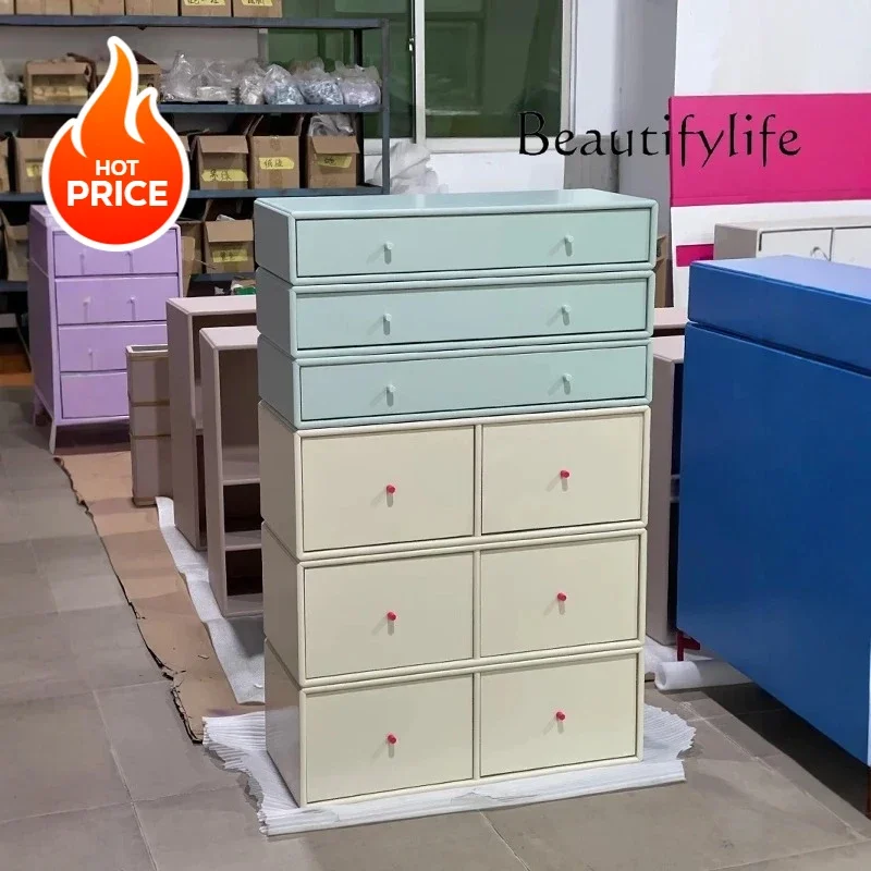 

Модульный комбинируемый шкаф-комод с ящиками, цвет кремовый, шестиящичный, для гостиной, домашний