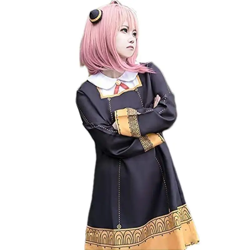 

Halloween X Family Anya Forger Cosplay Costume Dress Suit Anya Anime Cos With Wig Earring Plush Doll Kids Party Supplies