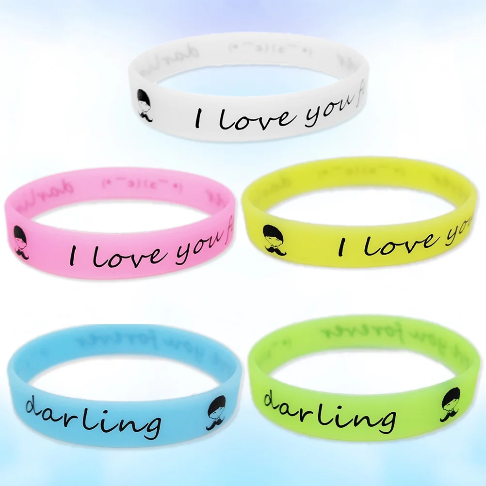 

25Pcs Luminous Wristbands Colorful Silicone Bracelets One Size Fits Most for Fitness Sports School Carnival White Yellow Pink